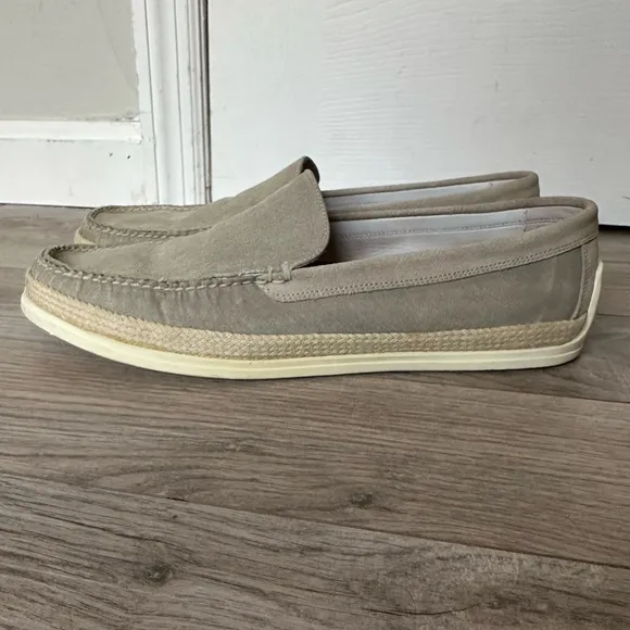 Martin Dingman Watercolor Venetian Washed Canvas Loafers in Oyster