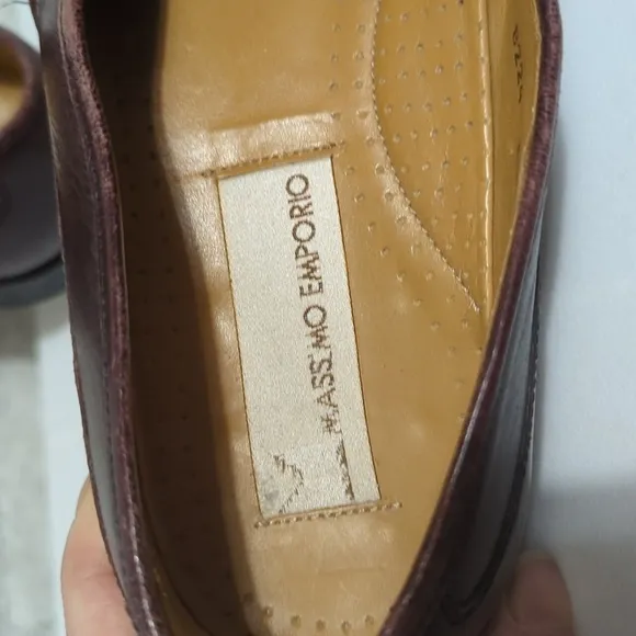 Massimo Emporio Brown Maroon Leather Tassel Loafers Size EU42 US9