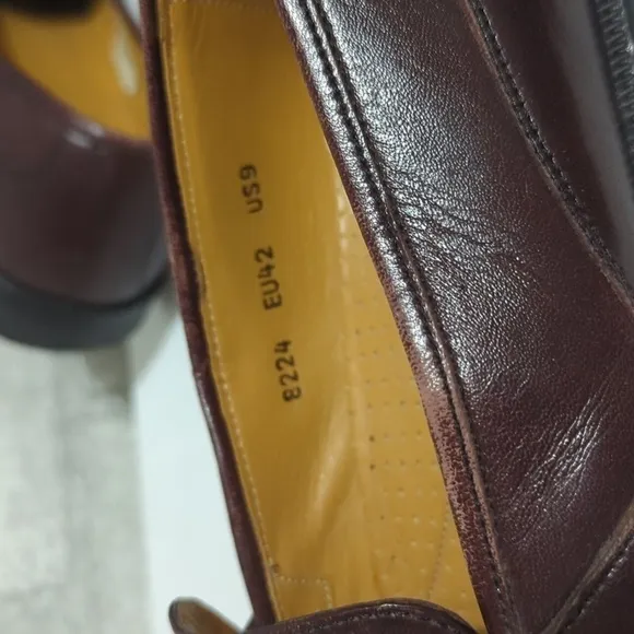 Massimo Emporio Brown Maroon Leather Tassel Loafers Size EU42 US9