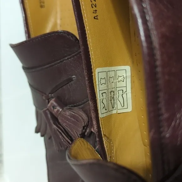 Massimo Emporio Brown Maroon Leather Tassel Loafers Size EU42 US9