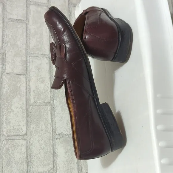 Massimo Emporio Brown Maroon Leather Tassel Loafers Size EU42 US9