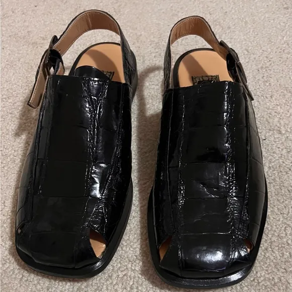 Mauri Black Leather Loafers Slip-Ons
