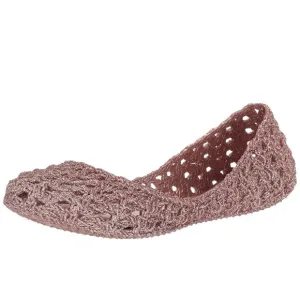 Melissa Campana Crochet Rose Gold Pink Glitter Flats Little Girl 13c VGUC