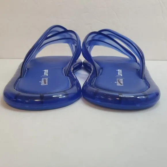 Melissa Larroude Womens Cali Slides Size 5 Blue Summer Beach Travel Vacation