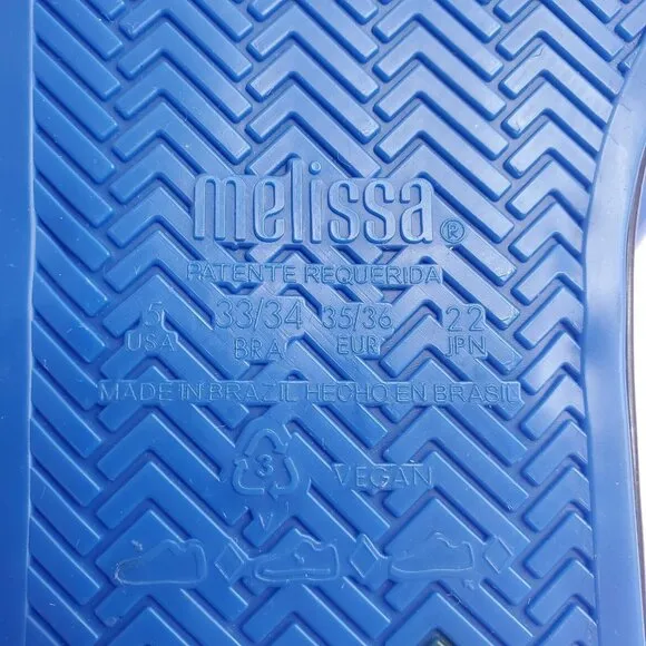 Melissa Larroude Womens Cali Slides Size 5 Blue Summer Beach Travel Vacation