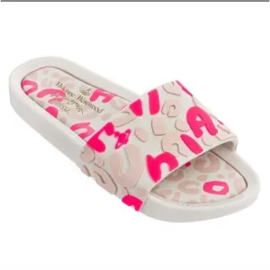 Melissa   Vivienne Westwood Beach Slides Sandals White Red Size 8 Women's