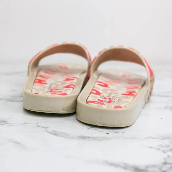 Melissa   Vivienne Westwood Beach Slides Sandals White Red Size 8 Women's