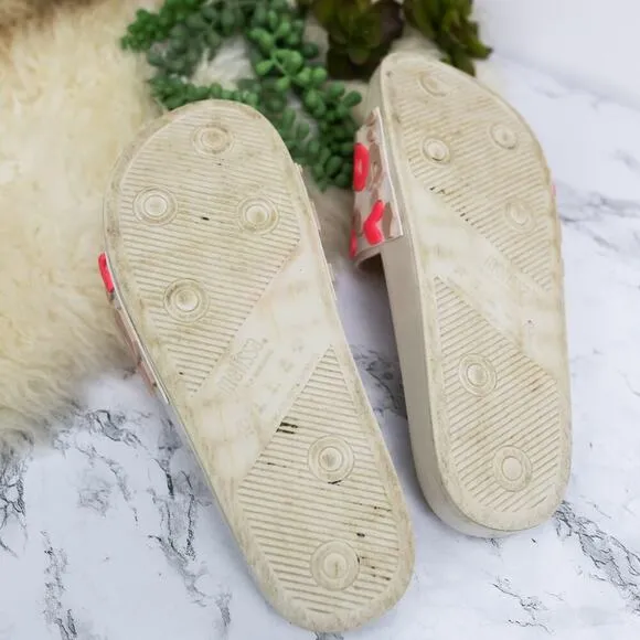 Melissa   Vivienne Westwood Beach Slides Sandals White Red Size 8 Women's