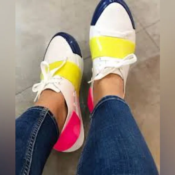 Melissa White and Pink Sneakers Casual Slip-On