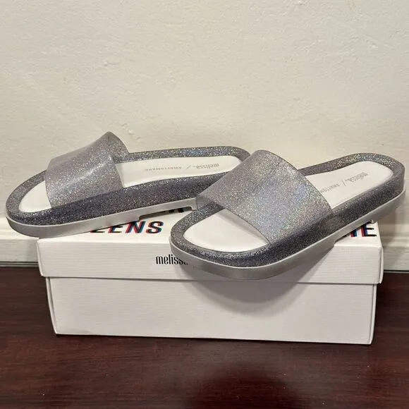 Melissa beach slide soft  padded footbed open toe sandal size 6, new