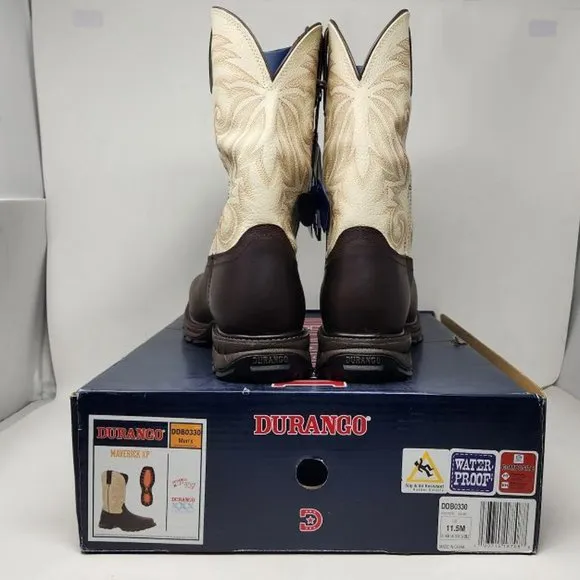 Men's 11.5 Durango Maverick XP waterproof western cowboy work boot DDB0330