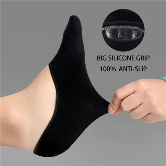 Men's 6 Pack No Show Socks Casual Low Cut Thin Loafers Non Slip Boat Liners