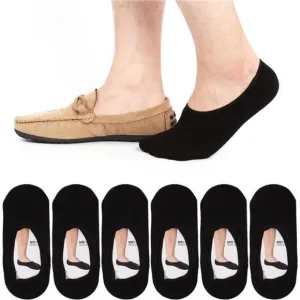 Men's 6 Pack No Show Socks Casual Low Cut Thin Loafers Non Slip Boat Liners