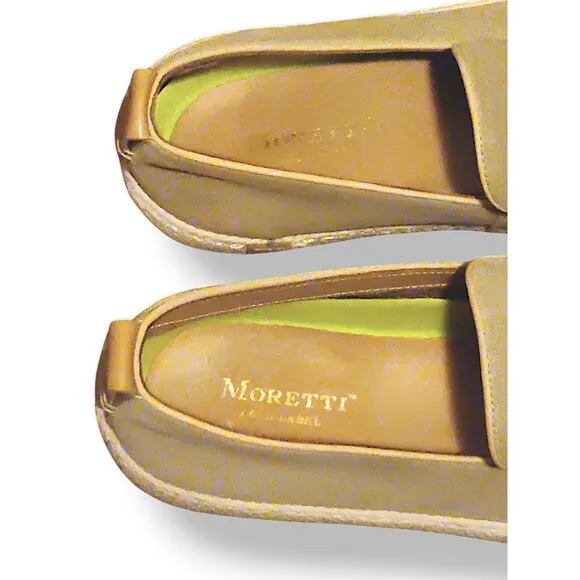 Men's 8.5D Moretti Navajo Gray Suede Moc Toe Espadrilles Shoes Loafers Slip-On