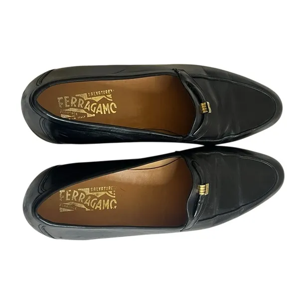 Men's Black Leather Loafers, Pre -owned
