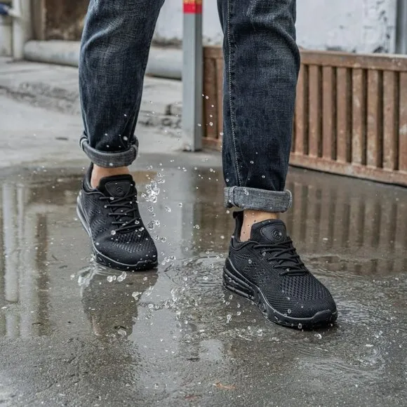 Men's Black Non Slip Water Resistant Trabajo Food Service Chef Kitchen Sneakers