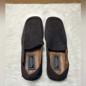 Men's Borgesi Beverly Hills Collection Brown Leather Hand-Made Loafers (44)