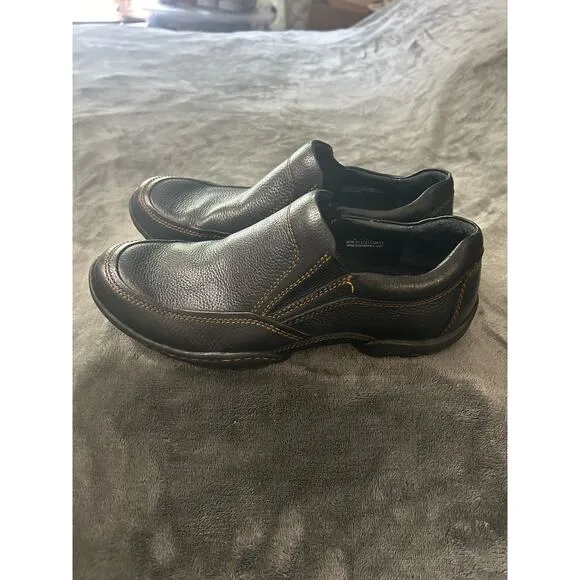 Men's Born brown leather slip on loafers, Size 9