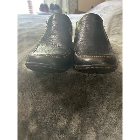 Men's Born brown leather slip on loafers, Size 9