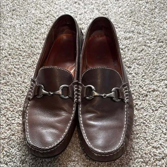 Men's Brown Leather Horsebit Loafers