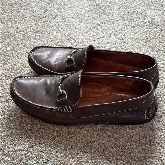 Men's Brown Leather Horsebit Loafers