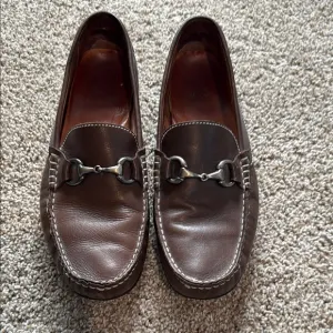 Men's Brown Leather Horsebit Loafers