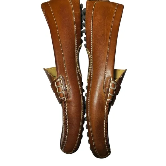 Men’s Cole Haan Brown Leather Grant Canoe Penny Loafers C12134 Driving Mocs Sz11