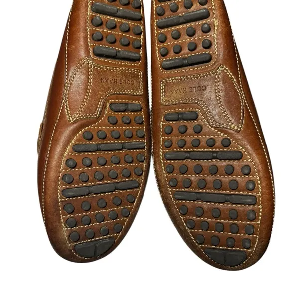 Men’s Cole Haan Brown Leather Grant Canoe Penny Loafers C12134 Driving Mocs Sz11