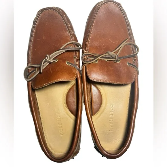 Men’s Cole Haan Gunnison Driver Brown Leather Loafers Size 8.5