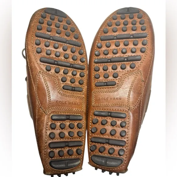 Men’s Cole Haan Gunnison Driver Brown Leather Loafers Size 8.5