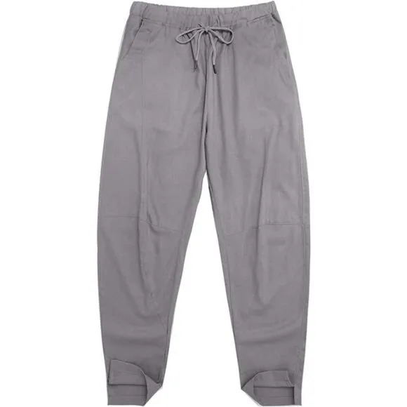 Men's Cotton Linen Harem Pants Casual Loose Hippie Pants, Gray