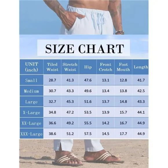 Men's Cotton Linen Harem Pants Casual Loose Hippie Pants, Pat2