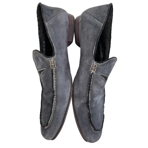 Mens Donald J Pliner Vian Blackwash Italy Mens Suede Loafers Sz 11M Slip On
