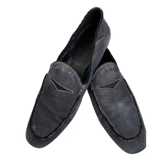Mens Donald J Pliner Vian Blackwash Italy Mens Suede Loafers Sz 11M Slip On