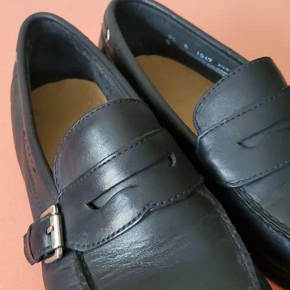 Mens G.H. Bass &amp; co. Buckle Weejuns black loafers size 9.5