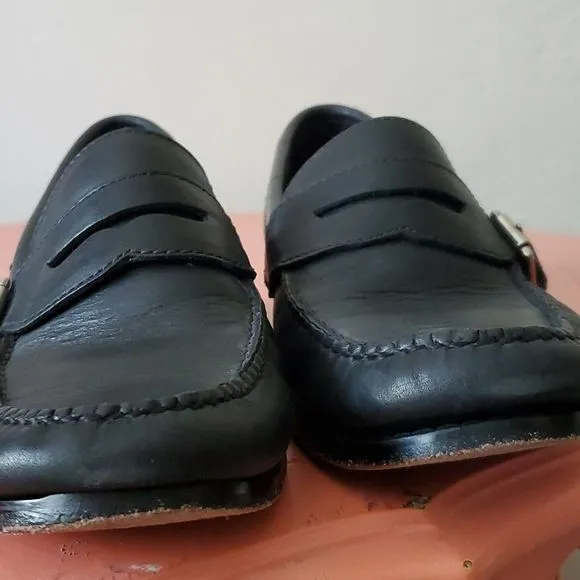 Mens G.H. Bass &amp; co. Buckle Weejuns black loafers size 9.5