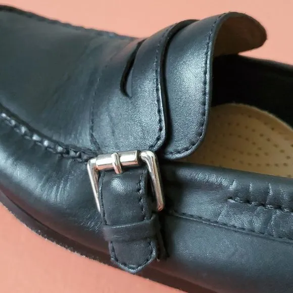 Mens G.H. Bass &amp; co. Buckle Weejuns black loafers size 9.5