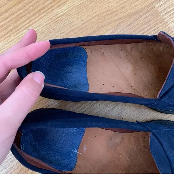 Men’s Navy Blue Suede Leather Tassel Loafers Size 7