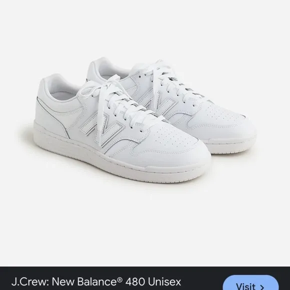 Mens New Balance 480 White Sneakers size 12