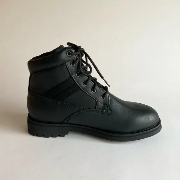 Men’s New Polo Ralph Lauren Mapperly Black Waterproof Leather Combat Boots size7