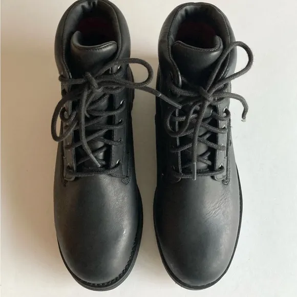 Men’s New Polo Ralph Lauren Mapperly Black Waterproof Leather Combat Boots size7