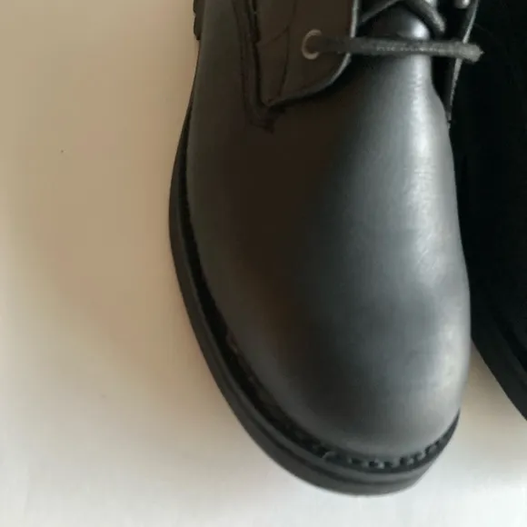 Men’s New Polo Ralph Lauren Mapperly Black Waterproof Leather Combat Boots size7