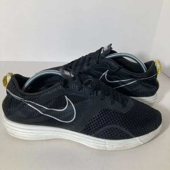 Mens Nike LunarMTRL Running Sneakers Black White 12 522345-001 10/12/11 Mesh Upp