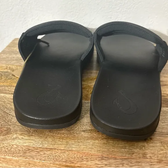 Men’s Olukai Maha 'Olu Black/Black Slide Sandals Sz 12 NEW