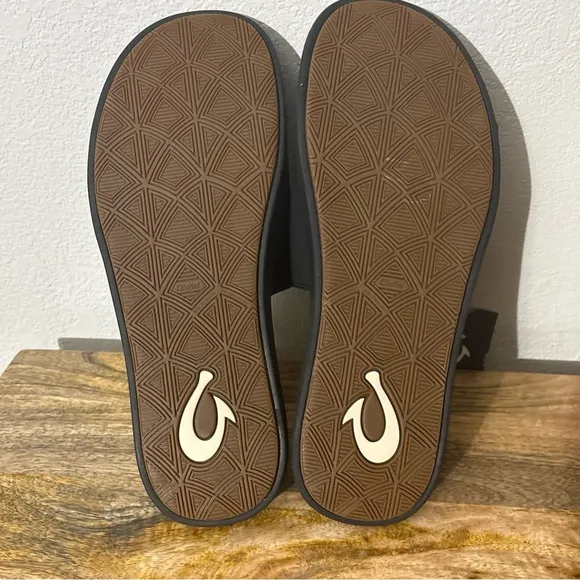 Men’s Olukai Maha 'Olu Black/Black Slide Sandals Sz 12 NEW