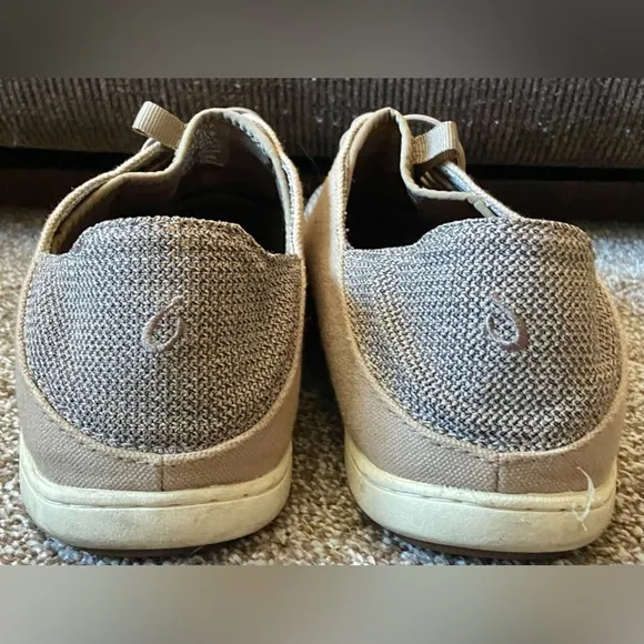 Men's OluKai Nohea Moku Tan Slip On Mesh Sneakers Sz 9