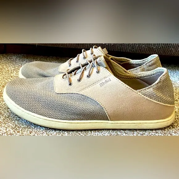 Men's OluKai Nohea Moku Tan Slip On Mesh Sneakers Sz 9