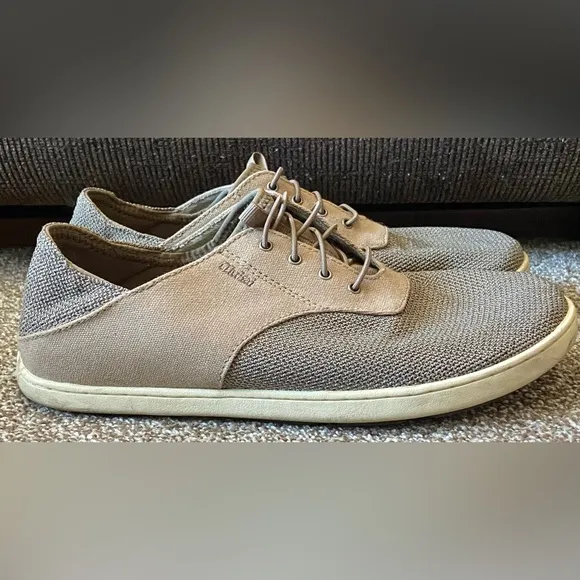 Men's OluKai Nohea Moku Tan Slip On Mesh Sneakers Sz 9