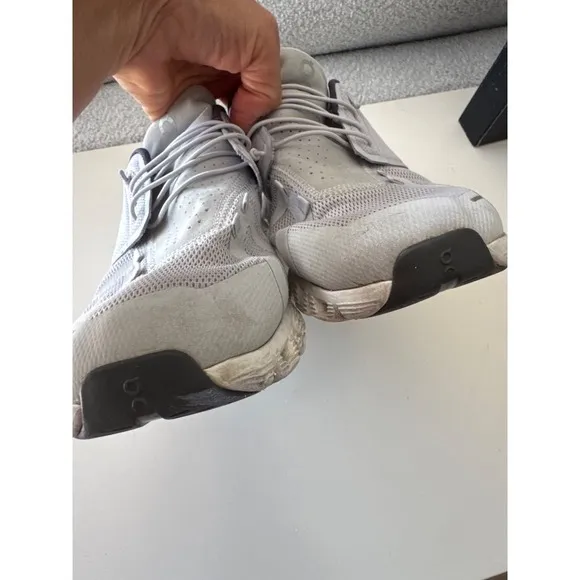 Men's ON Cloud 5 mesh sneakers grey white size 11