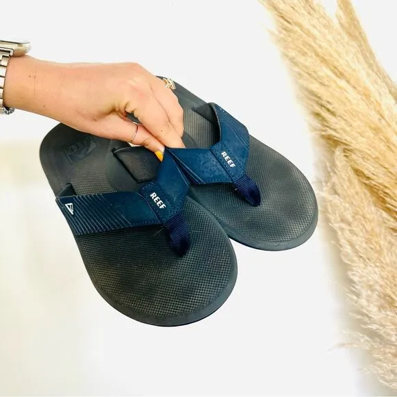MENS REEF Black Navy Blue Flip Flop Beach Pool Cushion Sandals Slides Shoes 9
